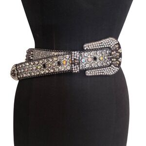 Silver Rhinestone Bling Skull Belt Gunmetal Western Glitter M/L Women
Never used